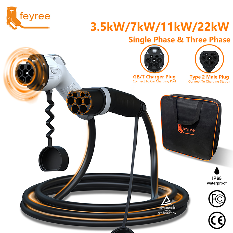Feyree EV Charging Cable Type2 - Ev Charger Type 2 22Kw 32A 3 Phase recension och pris