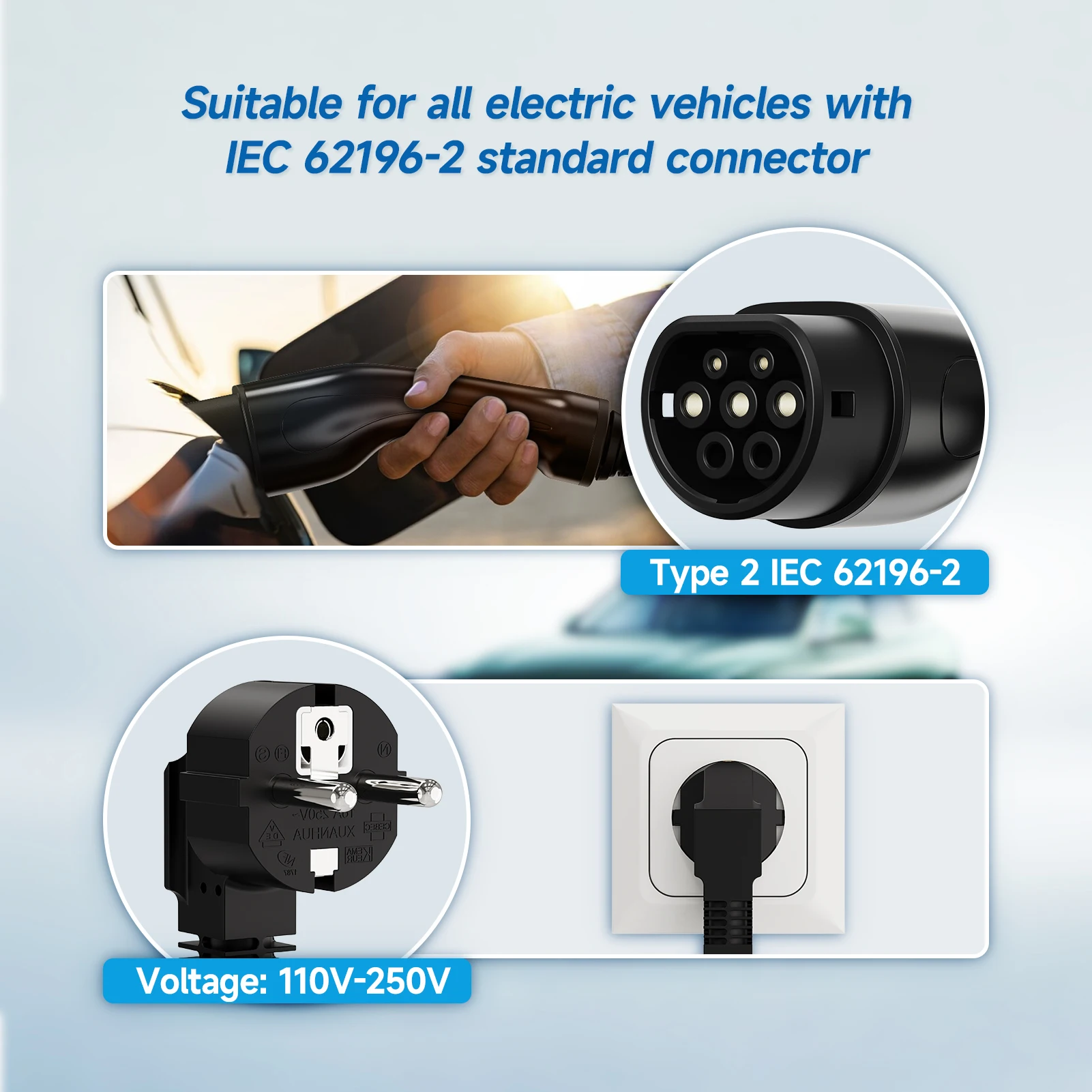 Puppyfc 3.6KW/7KW/11KW Portabl - Type 2 Portable Ev Charger 11Kw Cee recension och pris